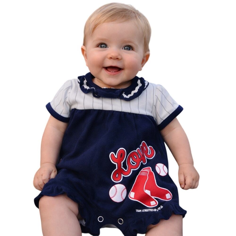 MLB Boston Red Sox Baby Romper Navy Baseball Outfit 0–3M Game Day Cute